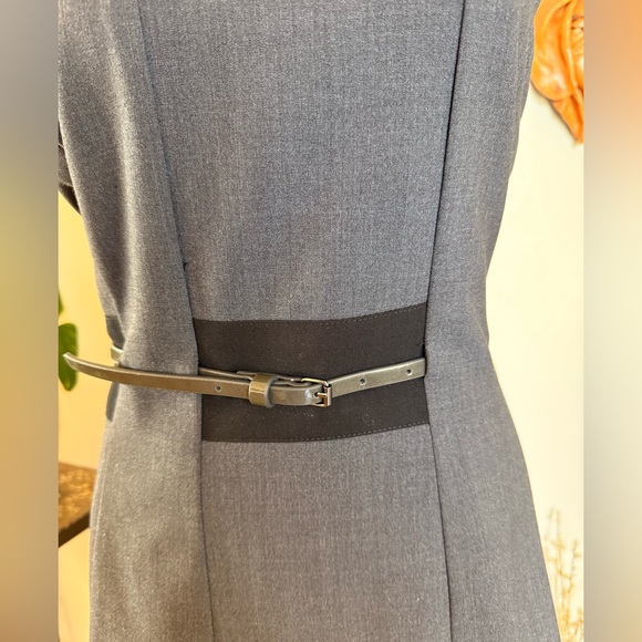 Calvin Klein Charcoal Gray Sleeveless Belted Dress - Picture 4 of 5